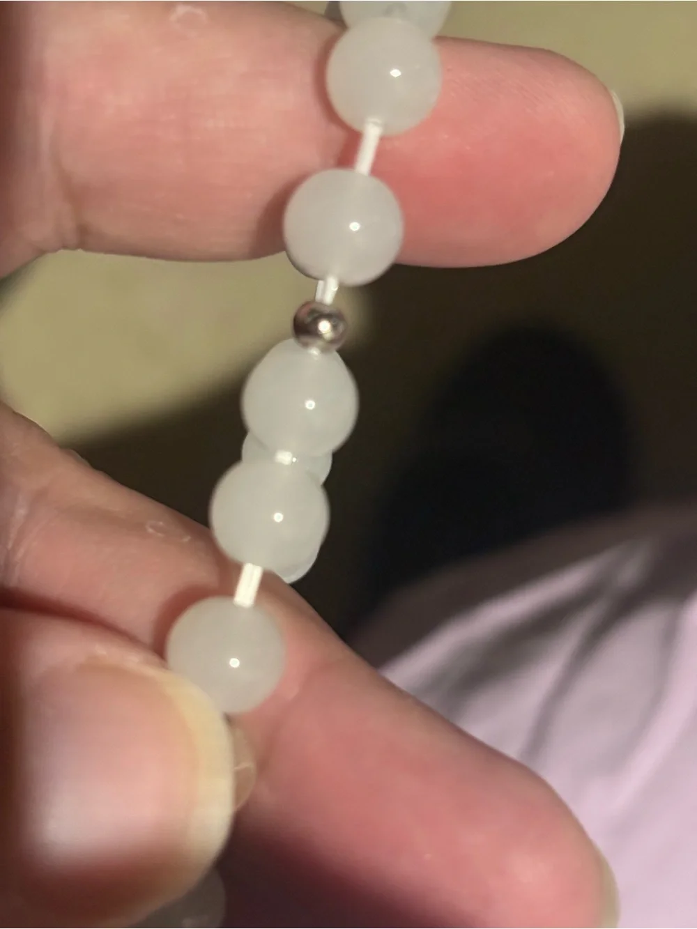 White Beaded Charm Bracelet with Hello Kitty Pendant